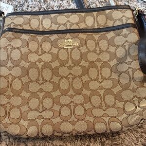 Coach Tan/Brown Signature Canvas Crossbody Bag